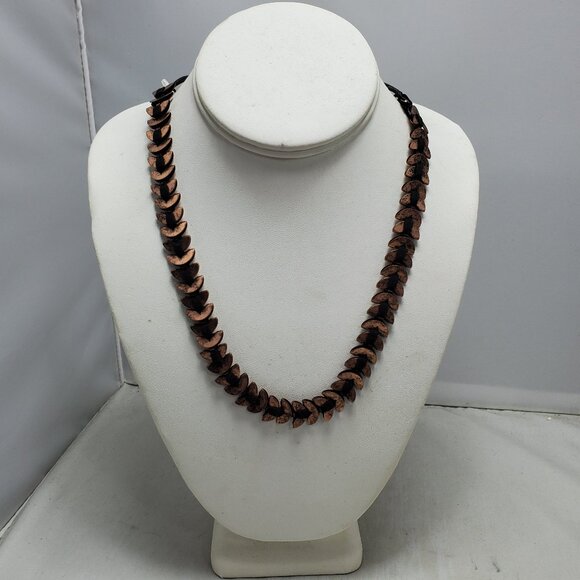 BKE bronze tone leaf shape necklace with black cord - Picture 1 of 6